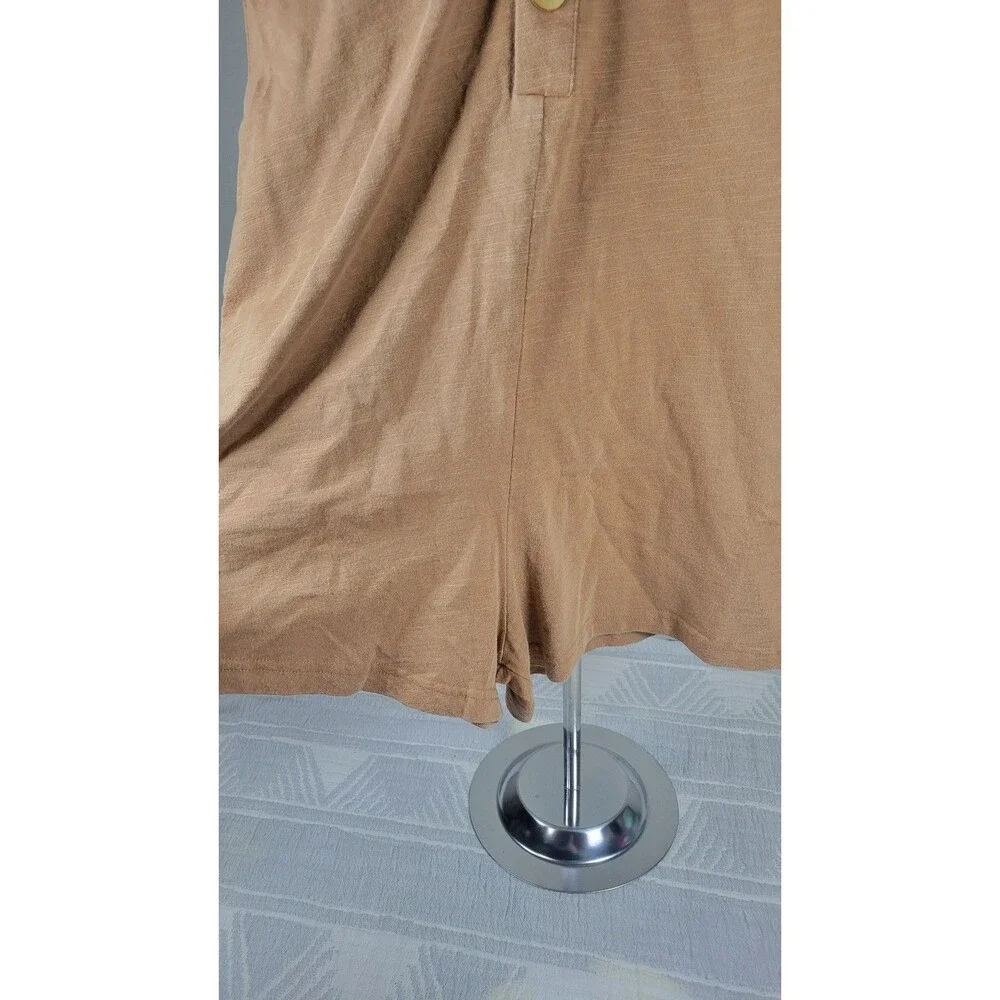 Rylee + Cru‎ 100% Cotton Collared Button Romper – Camel (Size 8–9Y)